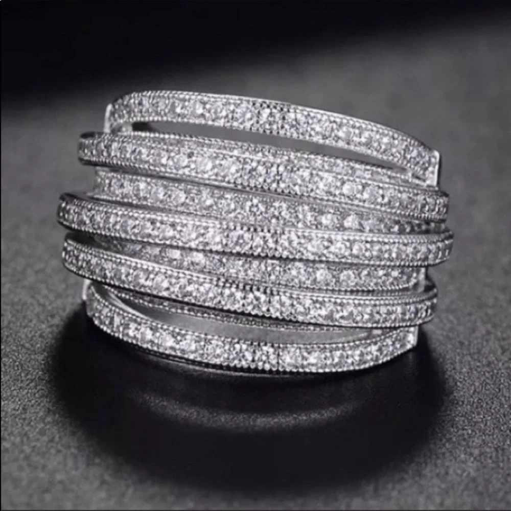 💯 NEW 6.4 CT 925 STERLING SILVER DIAMOND RING, CUTE RING, SHINY RING. - Picture 3 of 6